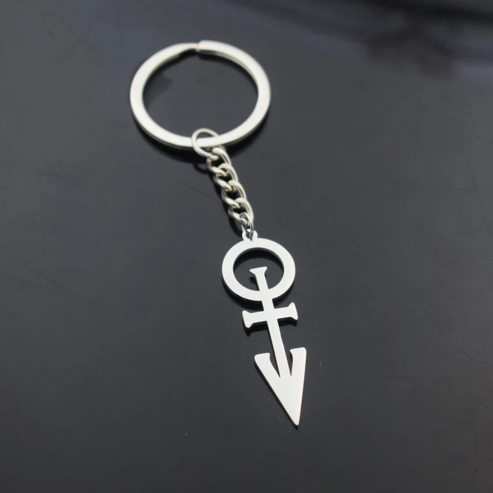 SanLan 1pcs stainless steel material 4.5cm height Prince Symbol keychain