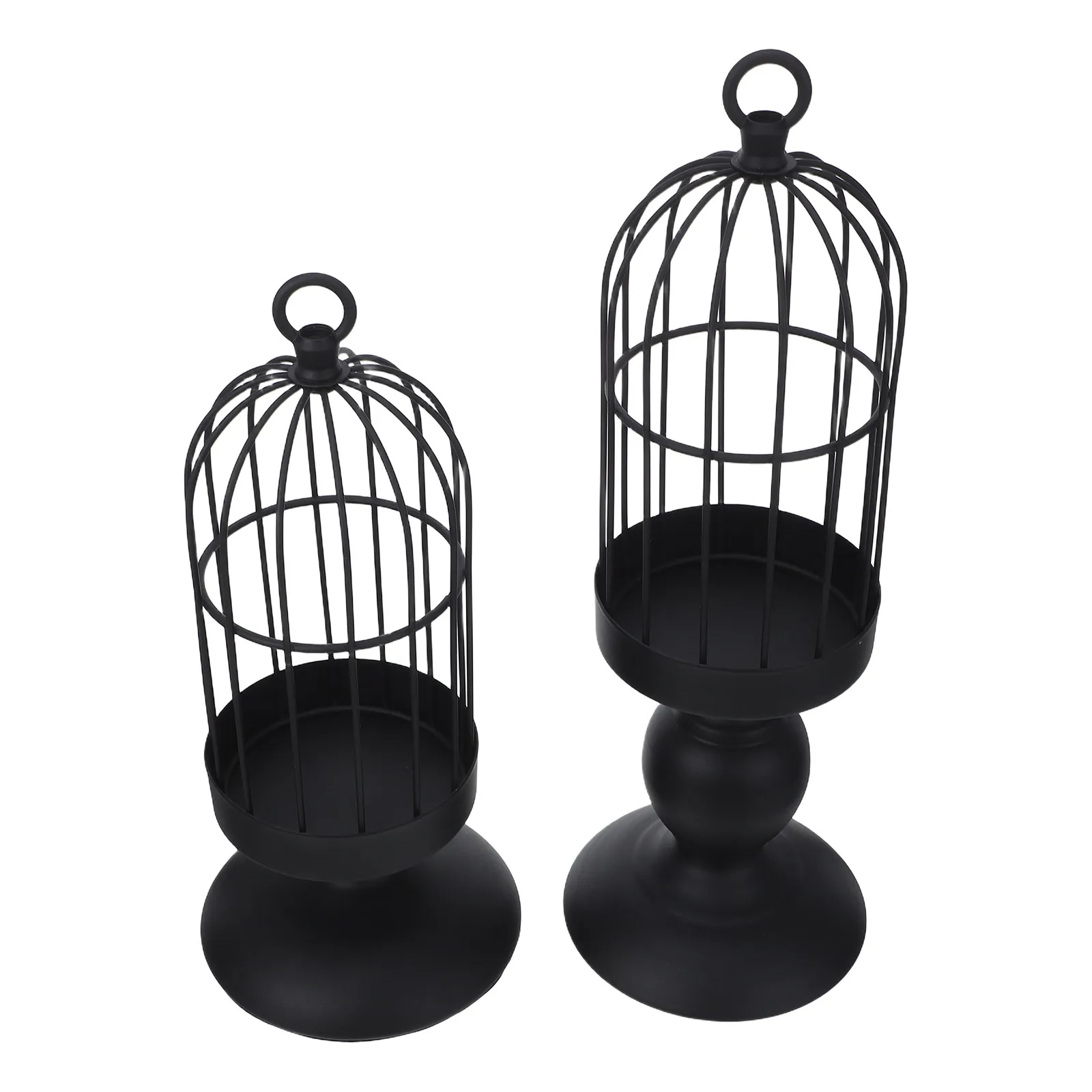 2Pcs Metal Vintage Birdcage Decorative Holder Vintage Bird Cage Decor For Decorative Table Centerpiece Rustic Pillar