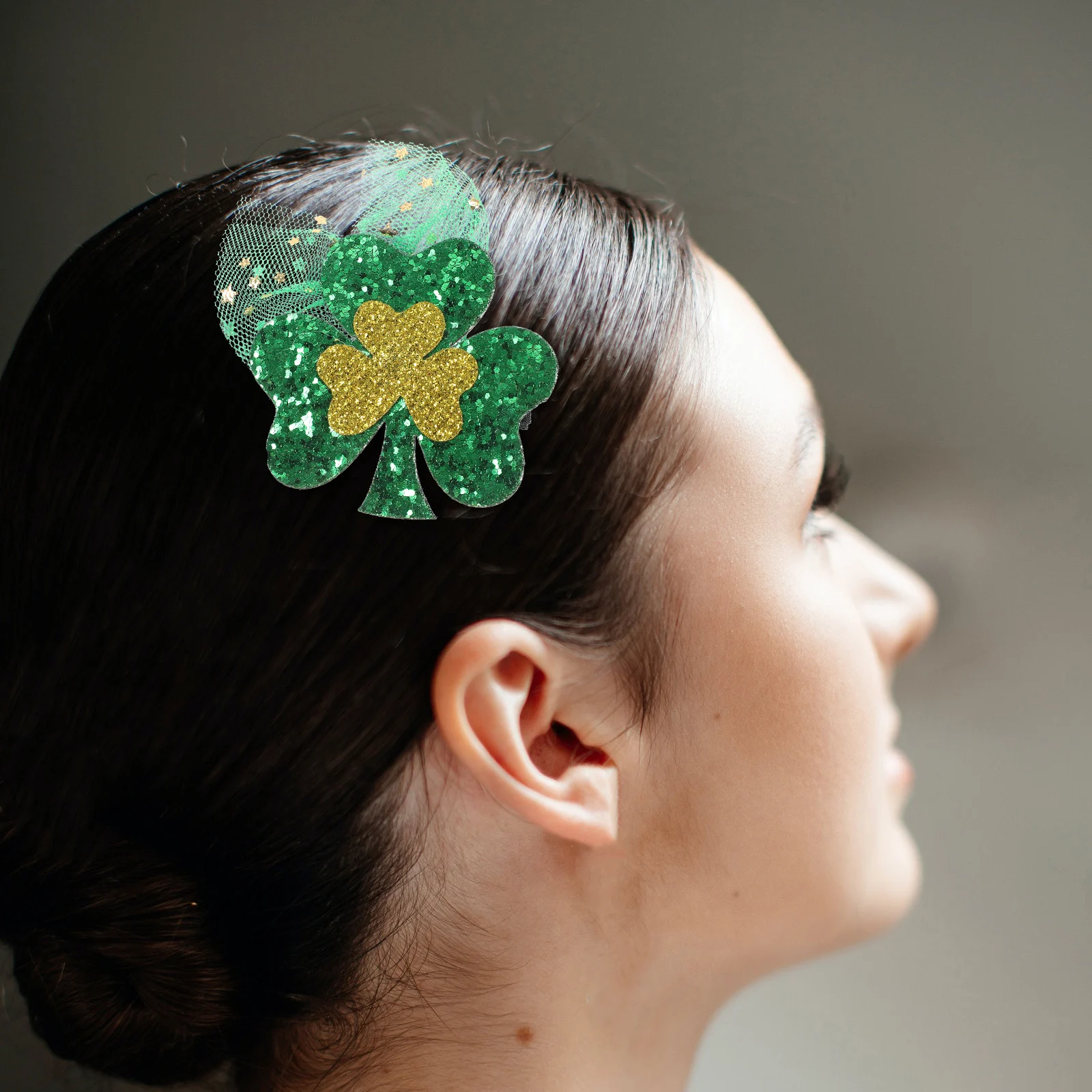 

Hair Clip Shamrock Headdress Patrick's Day Decorative Hair Accessory Holiday Party Dress Up