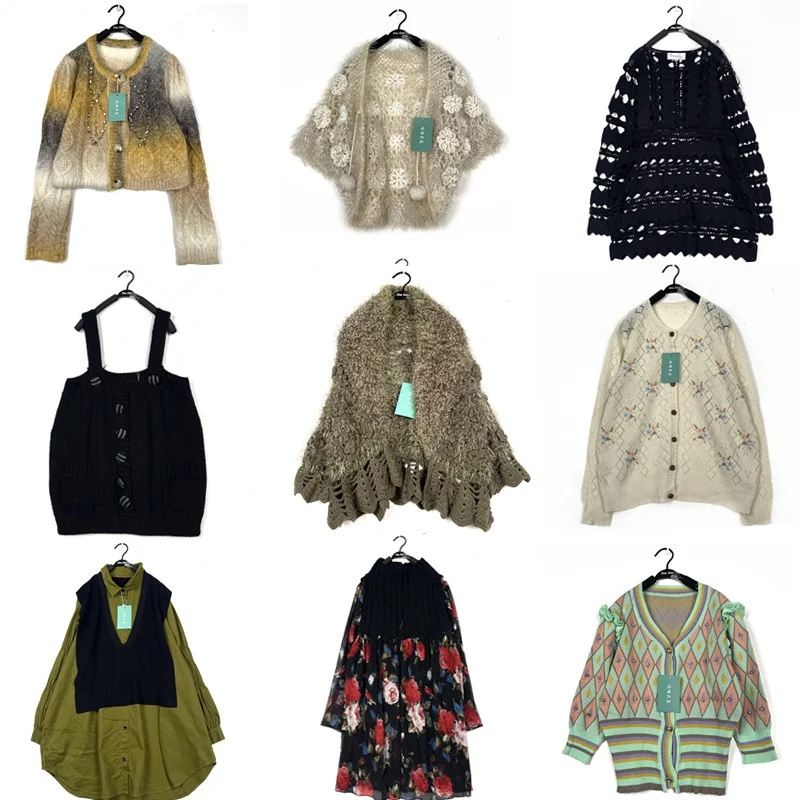 

Vintage Handmade Hollow out Hook Flower Countryside Sle Jaet Outerwear Sweater Lazy Sle Spring Autumn T62