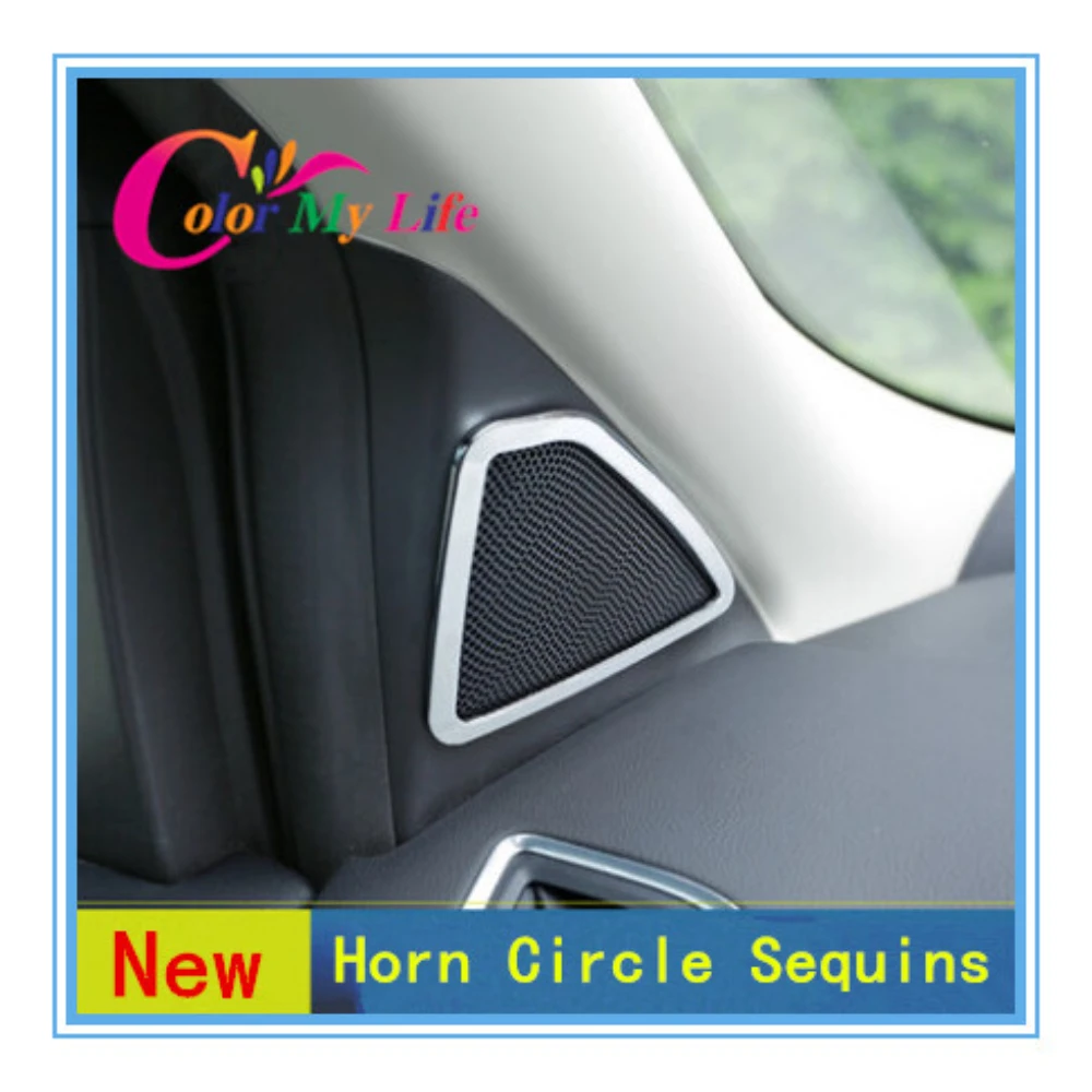 

Автомобильная Обшивка с хромированной обшивкой и рожком цвета My Life, 2 шт./компл., наклейка для салона автомобиля Ford KUGA eshiper 2013, 2014, 2015