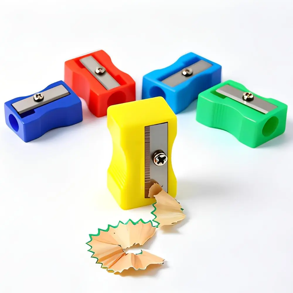 100pcs Mini Colorful Single Hole Pencil Sharpener Portable Manual Cutter Student School Stationery YMY