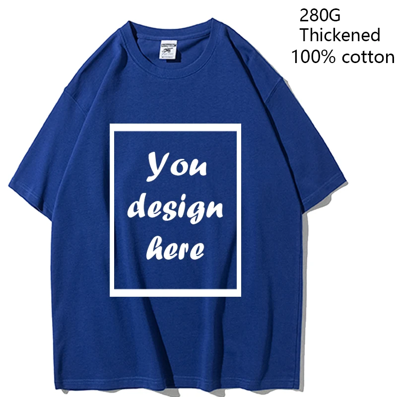 The custom T-shirt printing material is a 280G thick fabric made of 100% pure cotton for both men and women.