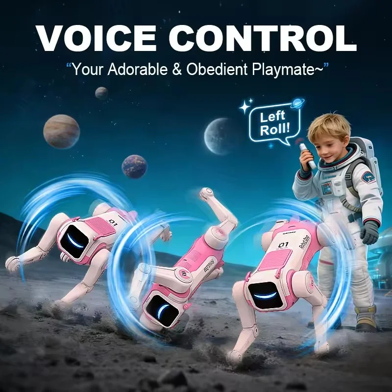 High-Tech Intelligent Robot Dog AI Smart Electric Stunt Bionic Mechanical Dog Voice Command Programmable RC Toys For Kids Gifts