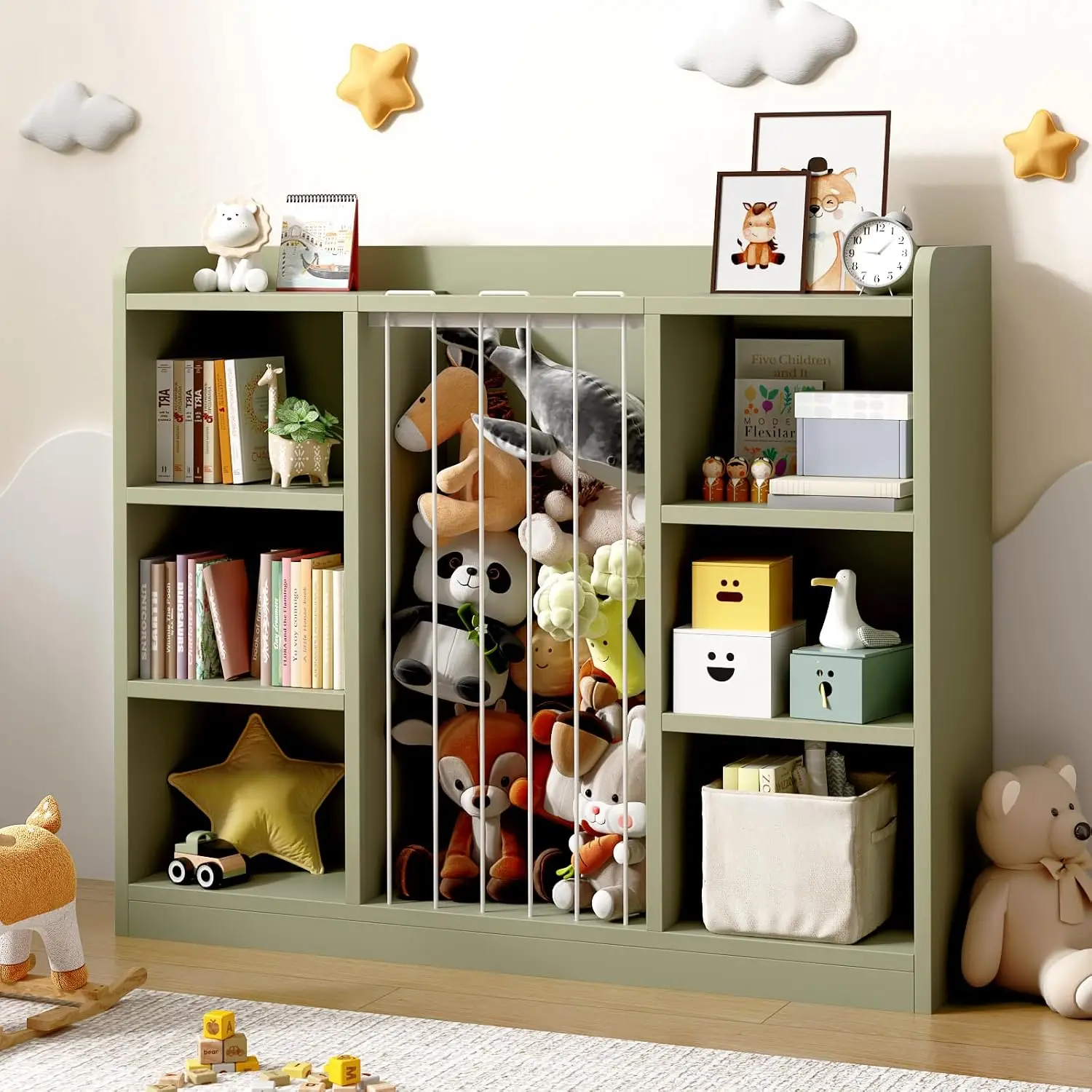 Toy Storage Organizer 6 Cube Stuffed Animal Holder, Customized