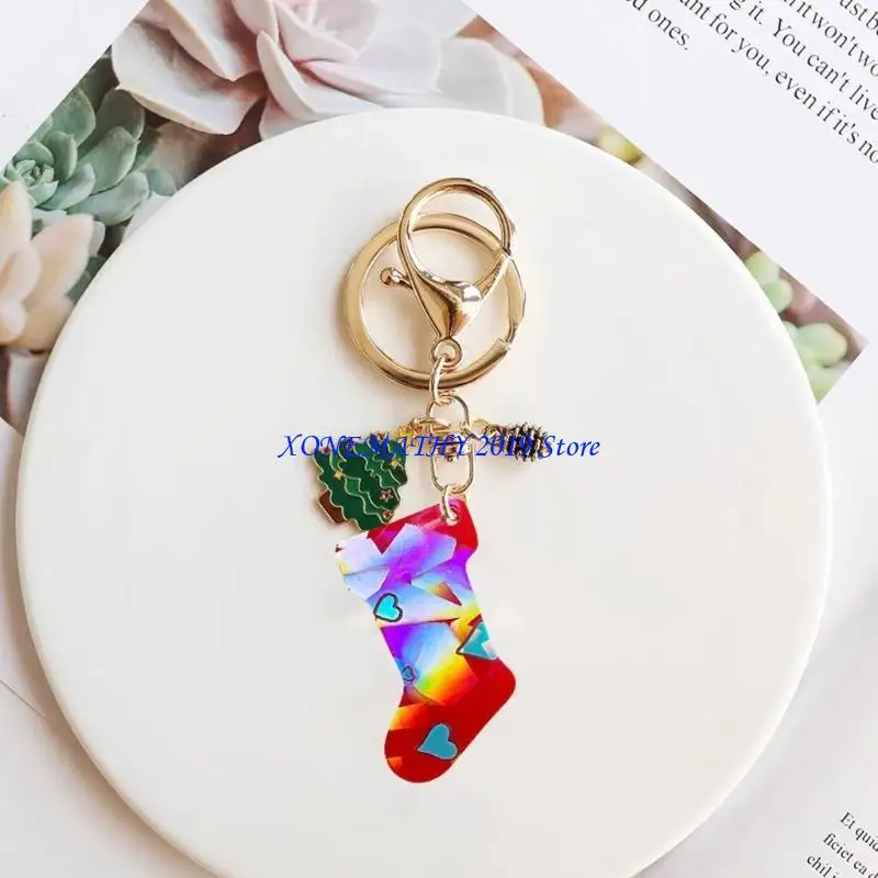 

F42F Christmas Stocking Pendant Silicone Mold DIY Keychain Earrings Mould