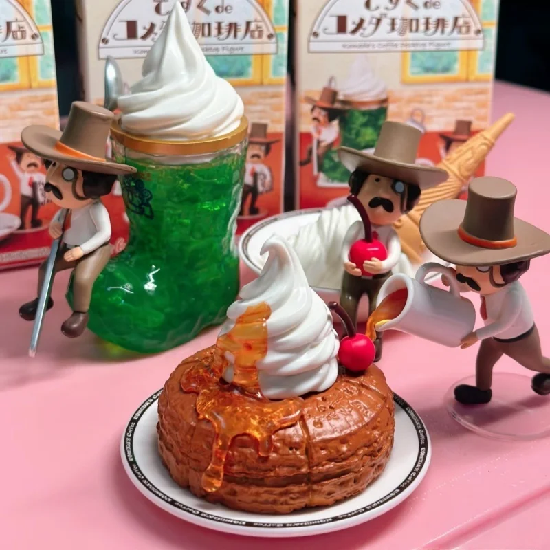 Re-ment Komeda's Coffee 3ª Série, Figura de Mesa em Caixa Surpresa, Miniatura para Decoração de Cafeteria, 6 Estilos, Suporte para Canetas, Suporte para Carimbos, Estatueta