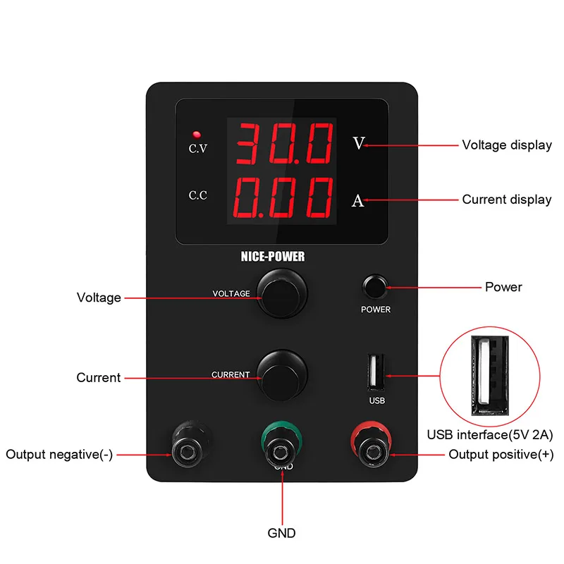 R-SPS3010 30V 10A DC Regulated Power Supply for Laboratory Testing Cellphone Repairing Power Source