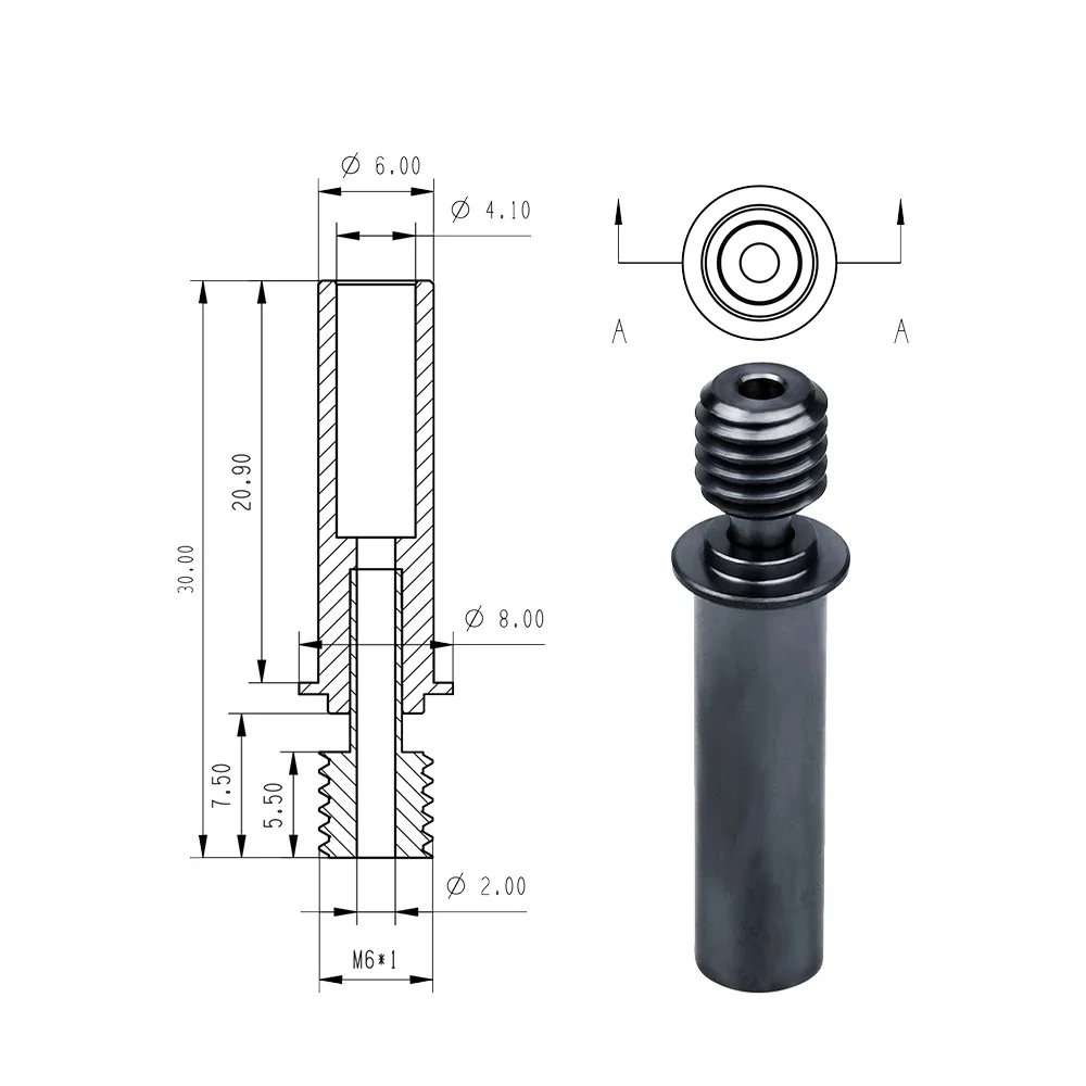 

Upgrade CR6 SE Bimetal Heatbreak Improved Nano Coated Throat For CR-6 Max/CR-5 PRO Ender 3 V2 Neo/Ender 3Neo 3d Printer Hotend