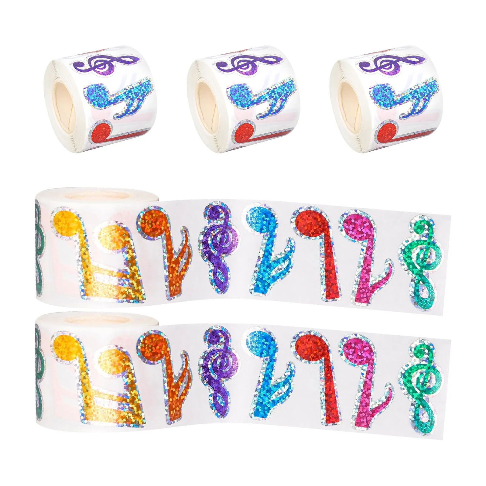 

500Pcs Colorful Musical Instrument Decorative Stickers Waterproof Vintage Style Piano Note Stickers for Teachers Students Music