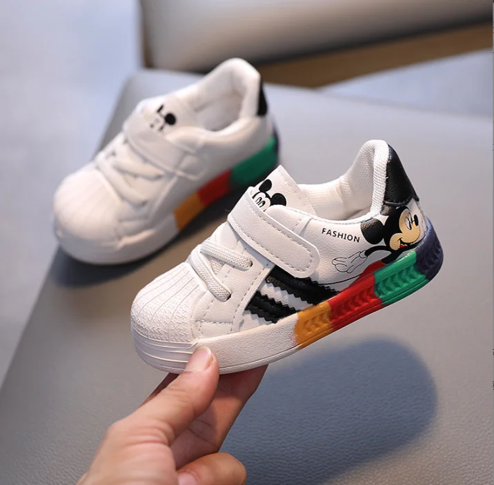 Disney Casual Shoes For Baby Boy Girl Brand Children Sneaker Mickey Mouse Kids Sports Shoes Toddler Walking Shoes