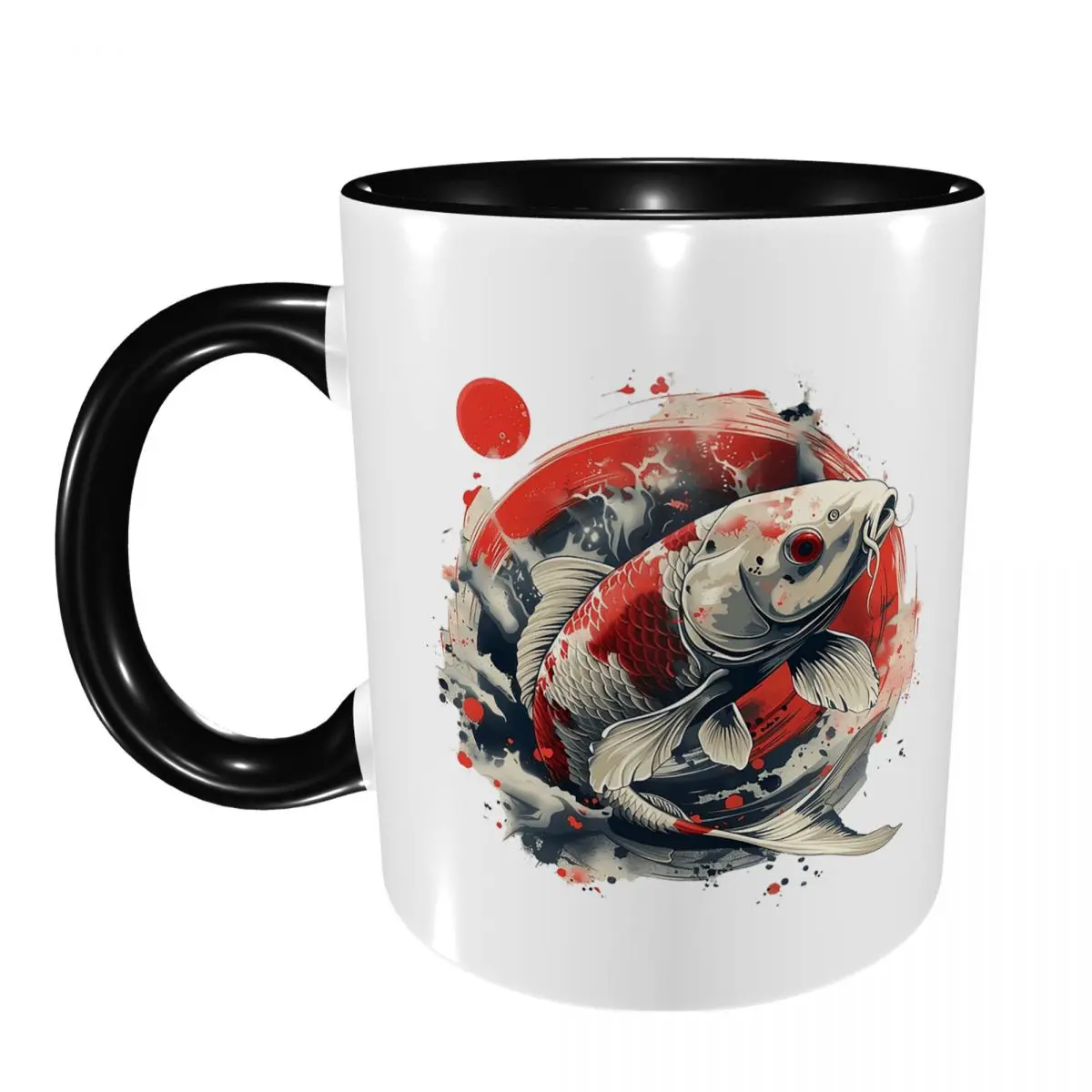 Koi Rising Mug Funny Ceramic Coffee Cups Tea Mugs Milk Cup Drinkware Gift for Woman Man