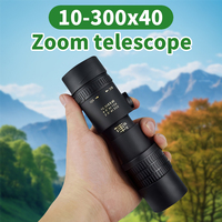 Monocular 10-300X40 High Zoom Portable Telescope High Magnification IPX4 Waterproof Bak4 Prism For Camping Travel Hunting Hiking