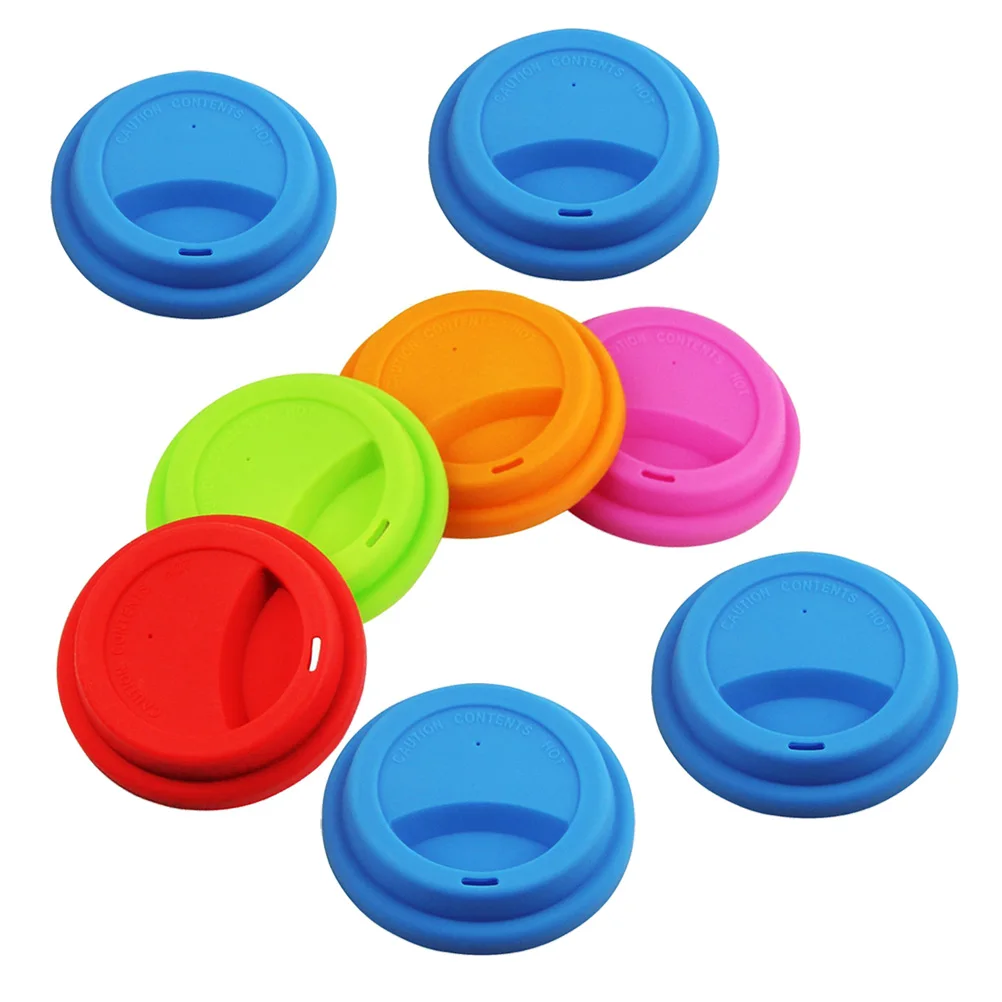 

8 Pcs Silicone Cup Lid Colorful Drink Cover Water Bottle Spill Proof Family Use Creative Design Suitable Ceramic Glass Plastic