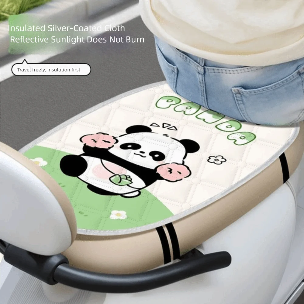 การ์ตูนไฟฟ้าจักรยานที่นั่งกันน้ําBreathableเบาะรถจักรยานยนต์ป้องกันแสงแดดAnti-scalding