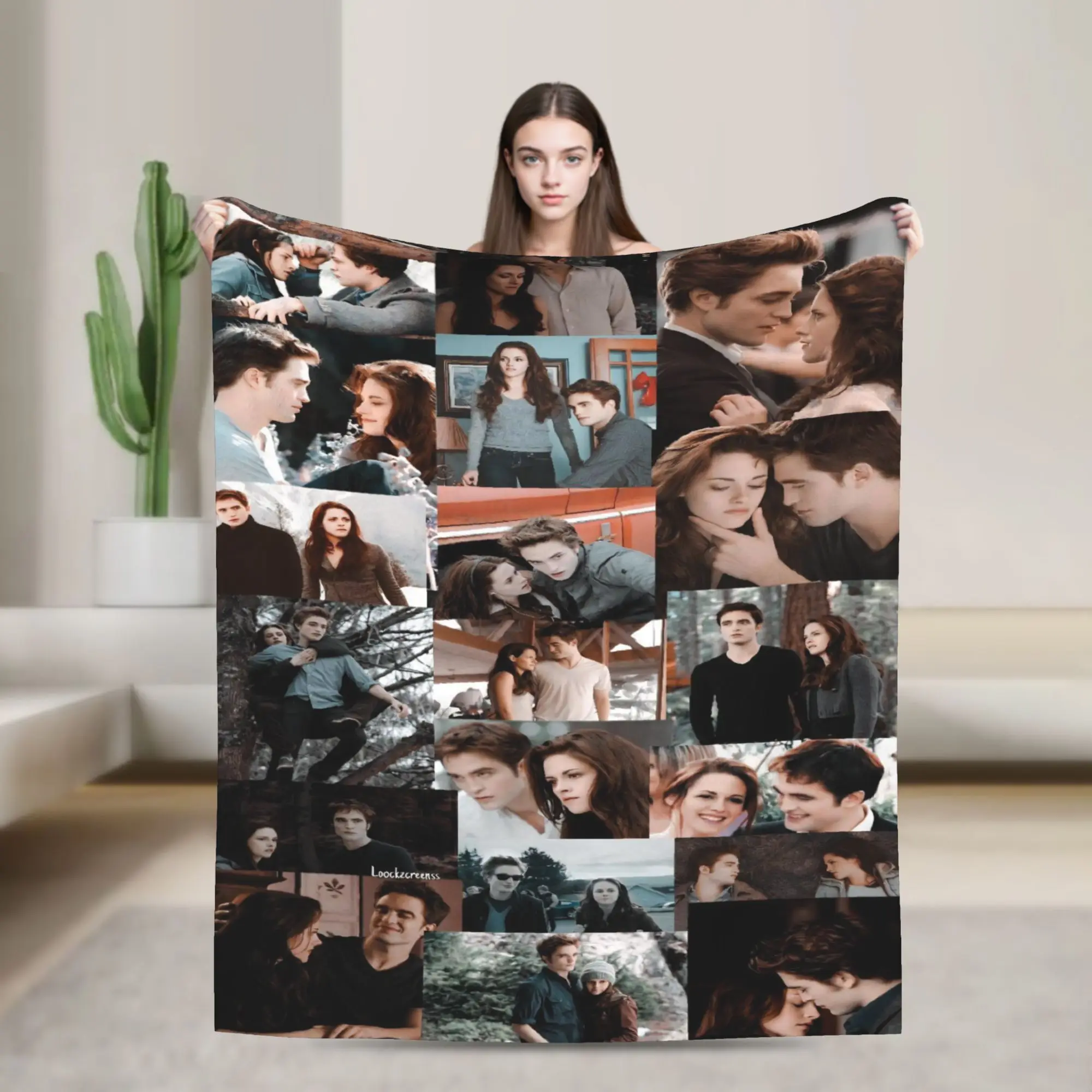 The Twilight Saga Movie Blankets Edward Vampire Bella Flannel Throw Blanket Bedding Couch Portable Lightweight Bedspread
