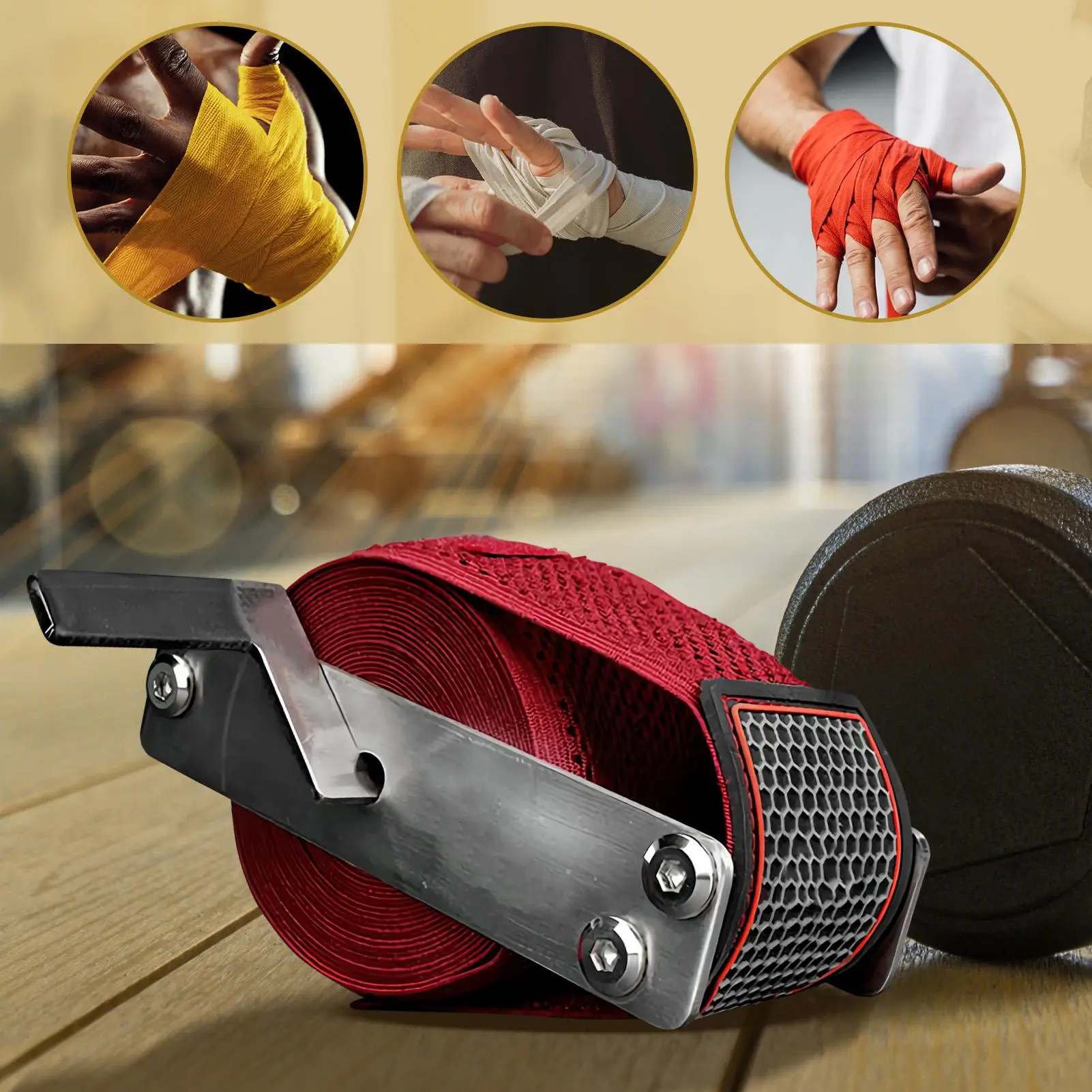 Stainless Steel Boxing Wrap Roller Wrist Bandage Storage Organizer Muay Thai Martial Arts Training Gym Coaches Fighters Supplies view 4