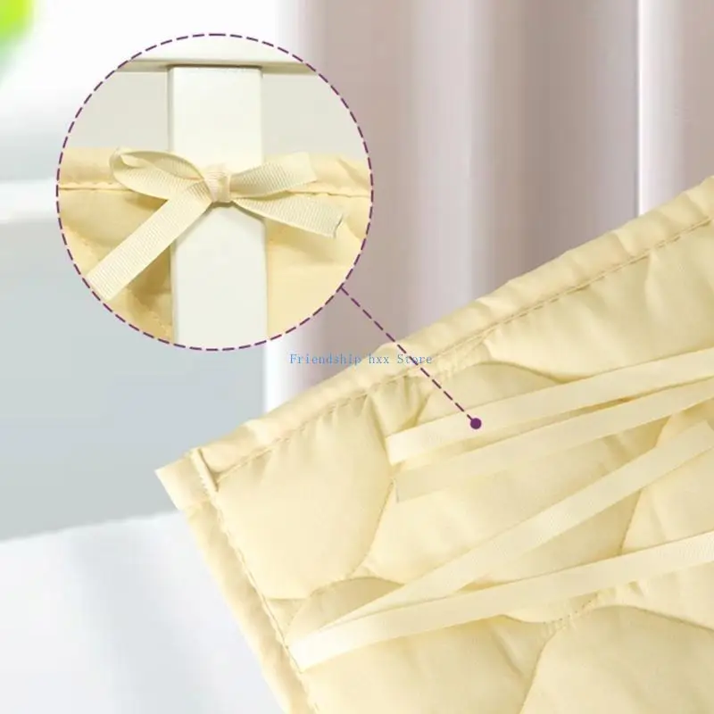F1CB Baby Crib Liner سهلة التجميع وتفكيك حارس سرير التنفس القابل للتنفس يبقي الطفل سريرًا آمنًا للألوان صلبة.