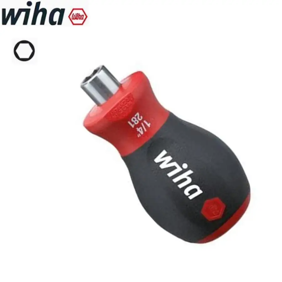 

WIHA 29463 Магнитная отвертка с ручкой и держателем бит Stubby 1/4 дюйма.