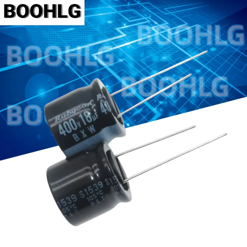 10pcs direct insertion aluminum electrolytic capacitor 400V 18uf 16X16mm