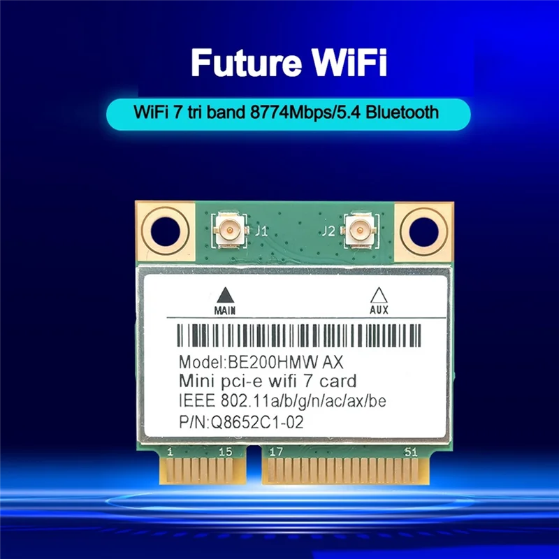 Wifi 7 PCI-E Kartu Wifi BE200 BE200HMW 8774Mbps 2.4G/5G/6Ghz untuk Bluetooth 5.4 802.11BE Adaptor Jaringan-POS