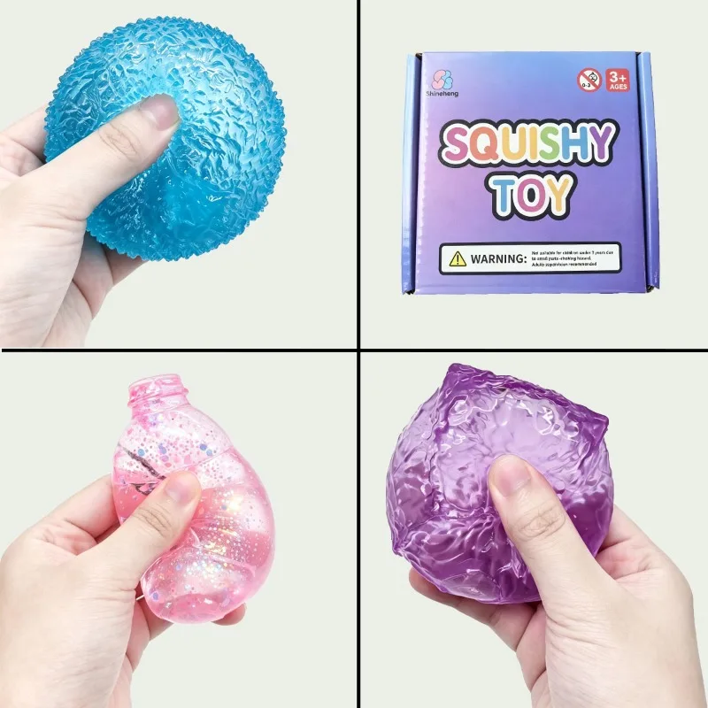 3 Pack Transparent Series Ice Cube Squishy Toys Super Solid Slow Rising Sensory Toys Suitable for People with ADHD and Autism