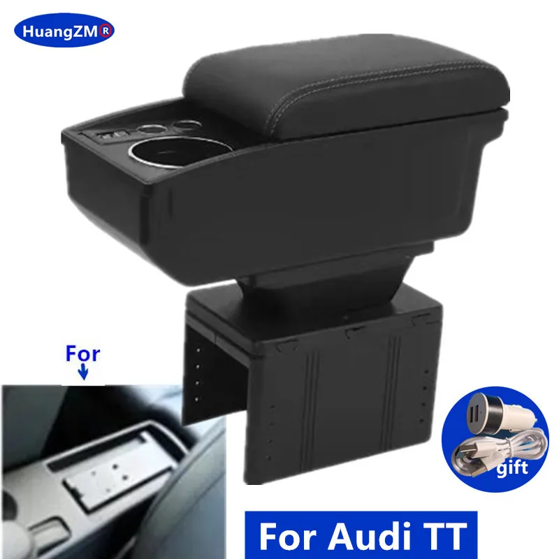 

Car Armrest Box For Audi TT Coupe for Audi TT Center Storage Box cup holder Interior Retrofit Parts Car Accessories