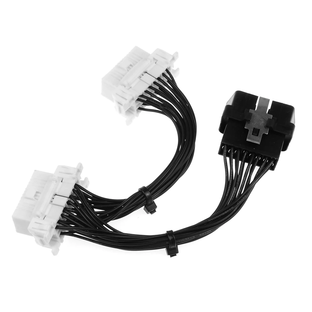 16 pin OBD2 OBDii OBD 2 Splitter Extension Cable one Male to Two Female Y Cable OBD2 splitter extension cable