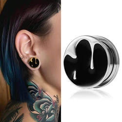 Doearko 2Pcs Cool Ear Expander Water Drop Ear Plugs Gauges for EarsStainless Steel Ear Gauges Stretching Tunnels Body Jewelry