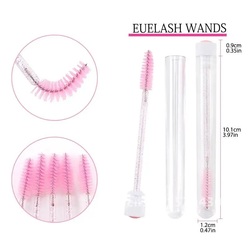 20/100PCS Reusable Dust-Proof Eyebrow Brush Tubes Eyelash Brushes and Case Tube Makeup Mascara Brushes for Lashes Professional