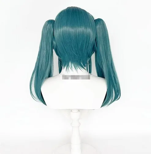 Vocaloid Miku 45 długie peruki do cosplay wampir Miku Cosplay z chipem kucyki impreza z okazji Halloween kostium peruki + czapka z peruką