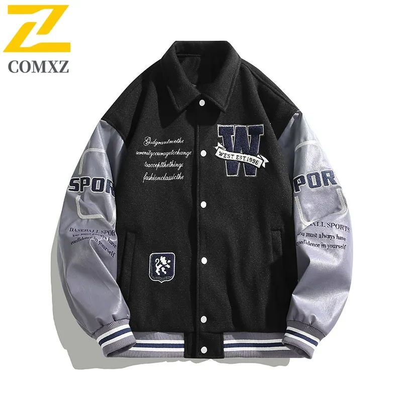 

COMXZ модная бейсбольная куртка с вышивкой, пальто высокого качества, модная верхняя одежда, прочная одежда, стильный дизайн, мужская одежда