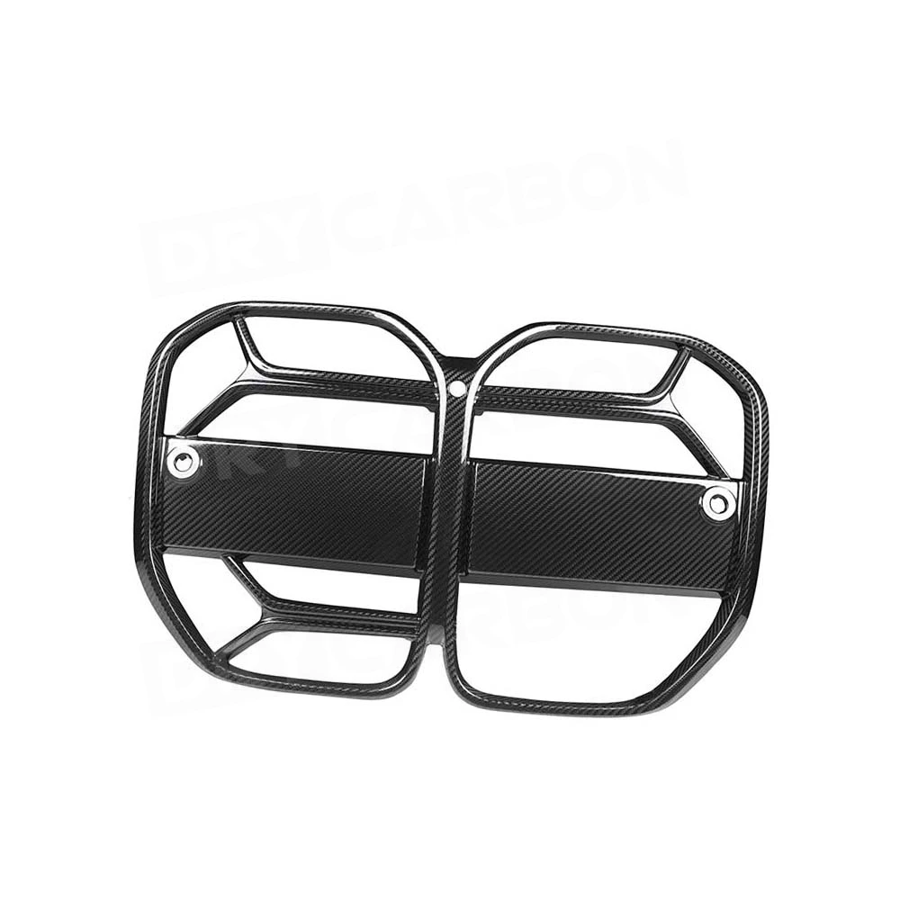 Dry Carbon Fiber Grille with ACC Hole For BMW G22 G23 Coupe 2021+ Car Front Bumper Grill Mesh Auto Racing Grid Accessories