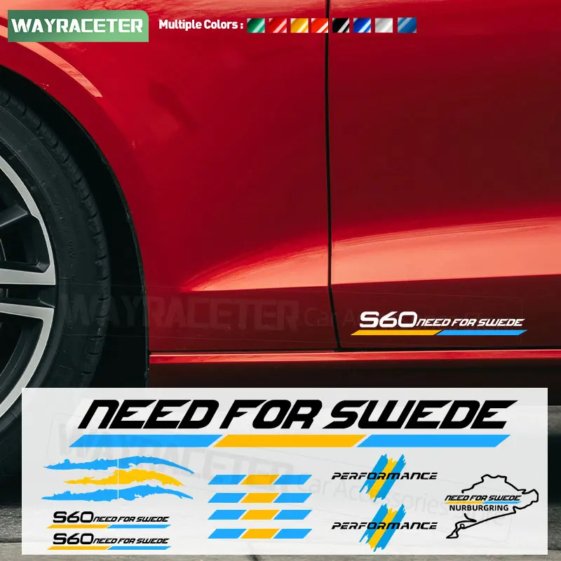 

Шведский флаг, Стайлинг, креативная графика, Виниловая наклейка, зеркальная фара, наклейка на окно, корпус для Volvo S60, аксессуары