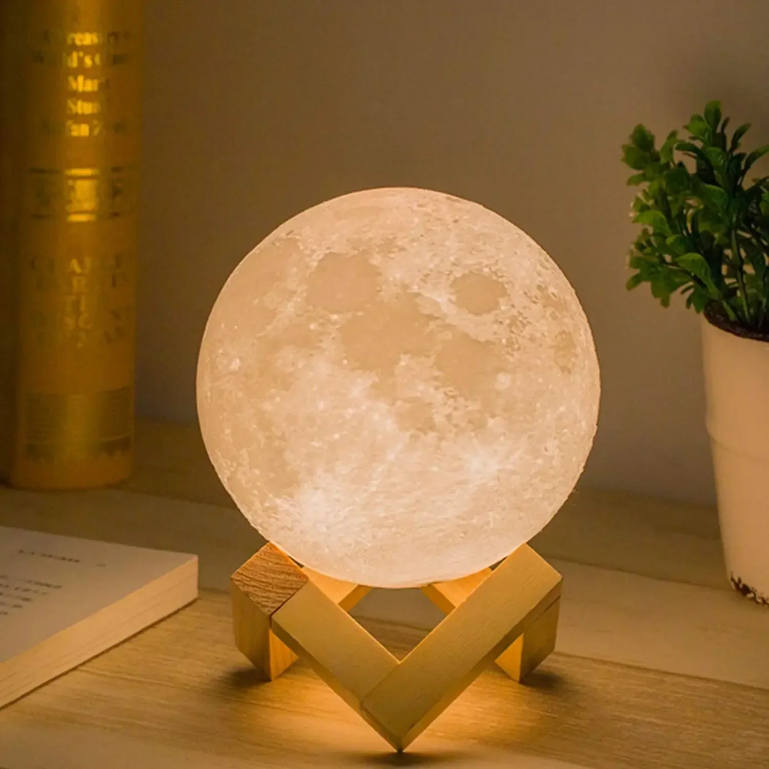 For Portable 800Ml Mist Humidifiers Aroma Oil Diffuser Mini 3D Moon Lamp Ultrasonic Home Room Air Humidifier Moon Humidifier