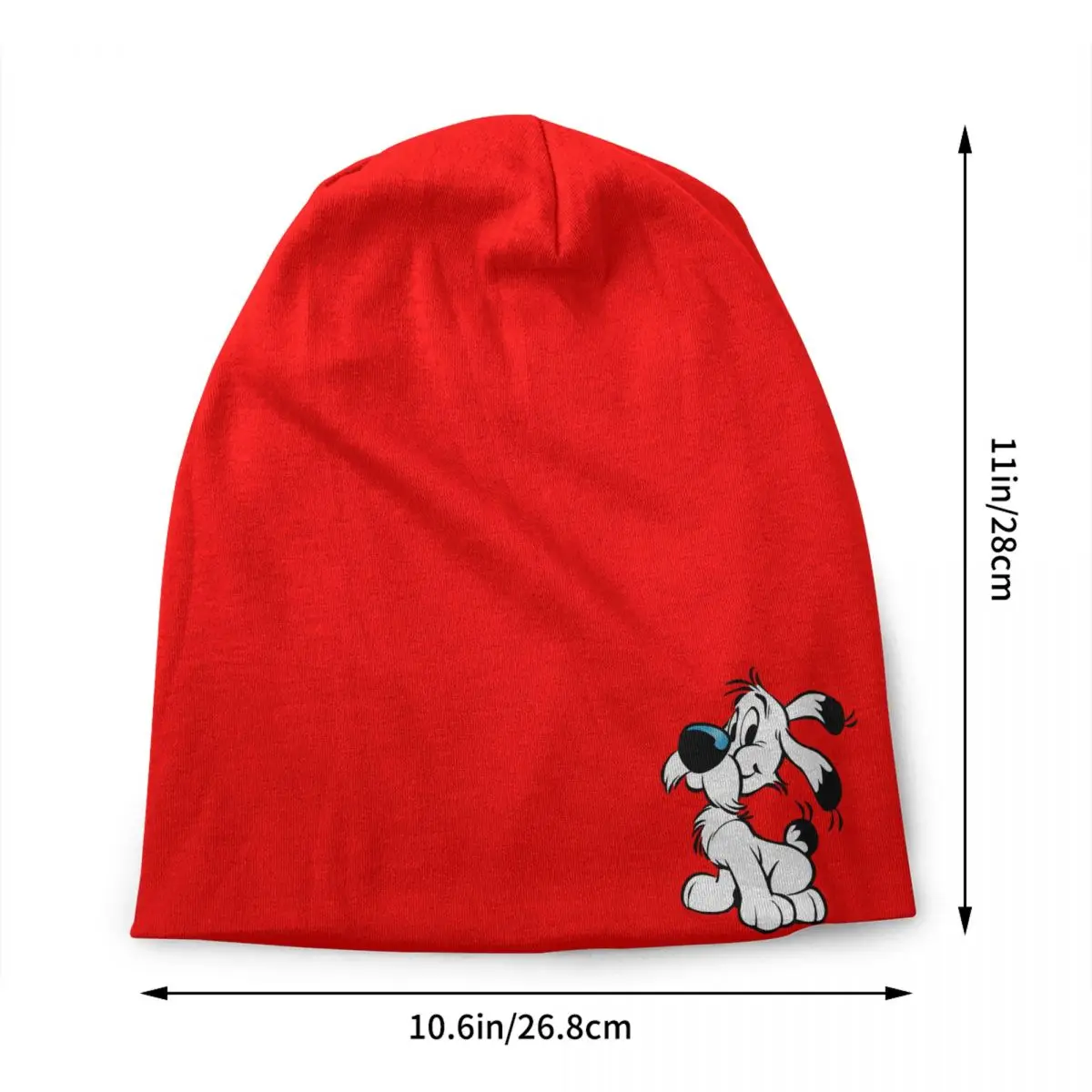 Custom Asterix And Obelix Dogmatix Bonnet Hat Knitted Hats Unisex Adult Funny Cartoon Dog Idefix  Skullies Beanies Caps