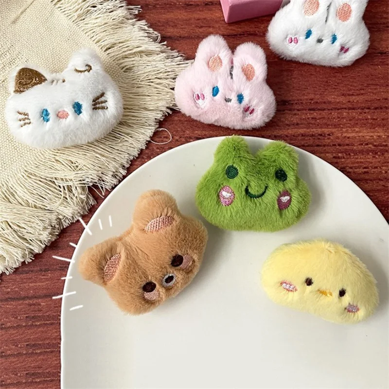 Cute Cartoon Animal Brooches Frog Bear Rabbit Panda Chick Plush Doll Personality Bag Lapel Pin Clothes Decorative Accessories