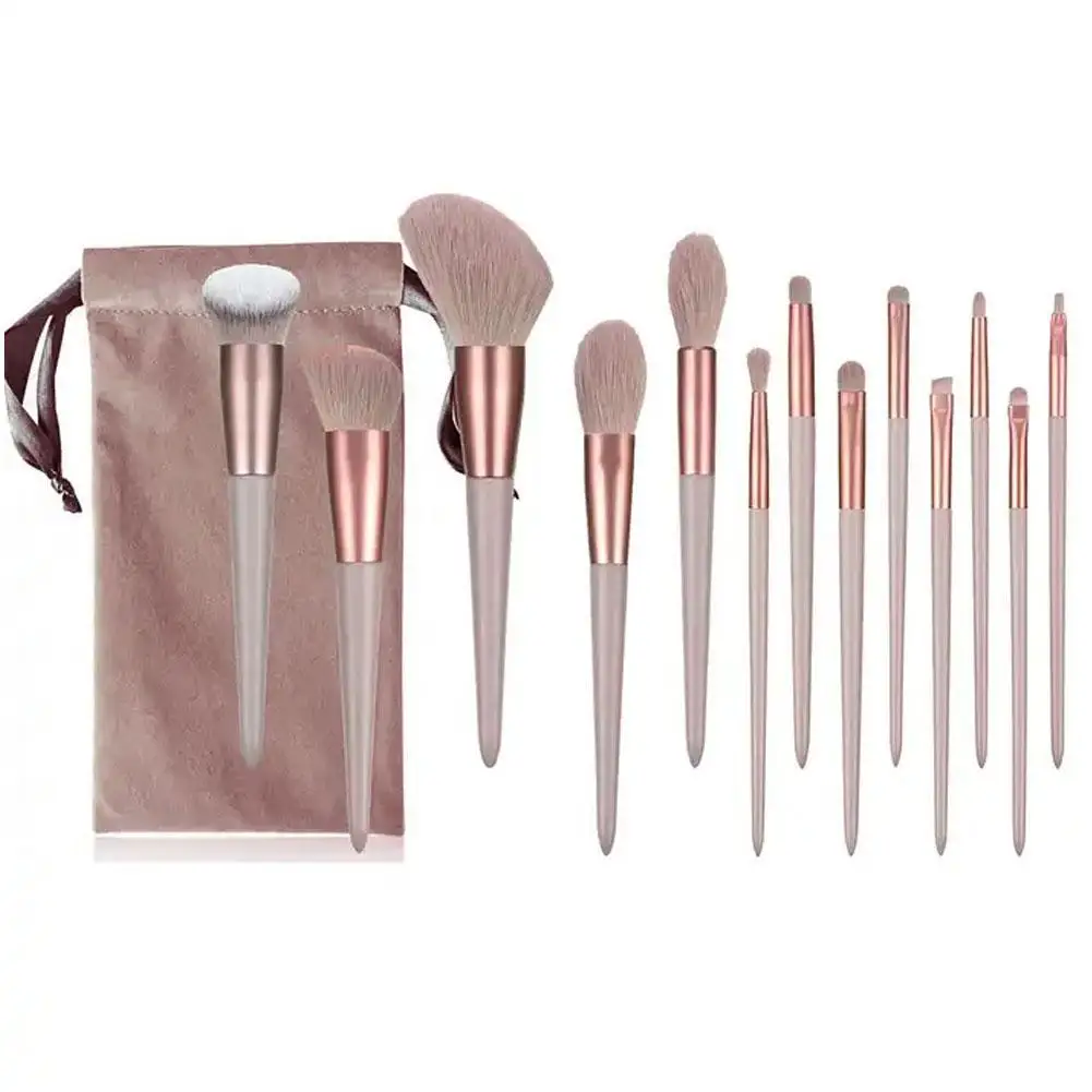 13pc Makeup Brush Set Professional Soft Fur Beauty Highlighter Concealer Storage Portable Multifunctional Cosmetic Tool With Bag