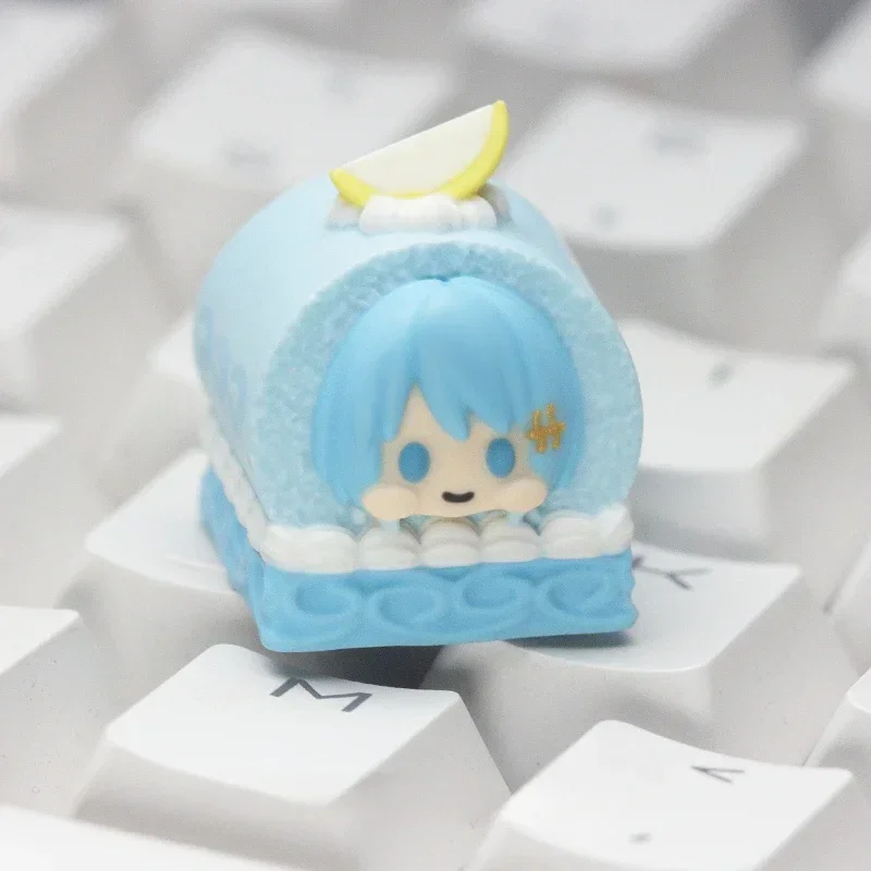 Anime Keycaps Puella Magi Madoka Magica Key Caps Cake Roll Theme Series Resin Layered Drip Gel Keycaps for Mechanical Keyboards