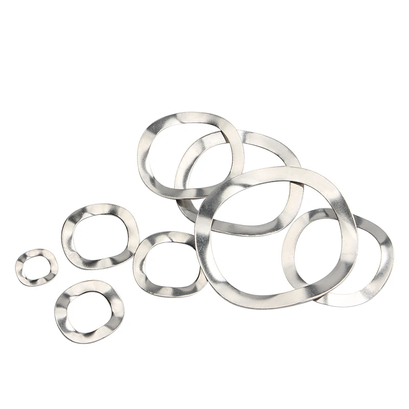 M3 M4 M5 M6 M8 M10 M12 M19 M23 M25 M27-M41 304 Stainless Steel Wave Washer Three Wave/Five Wave Crest Type Gasket Spring Washer