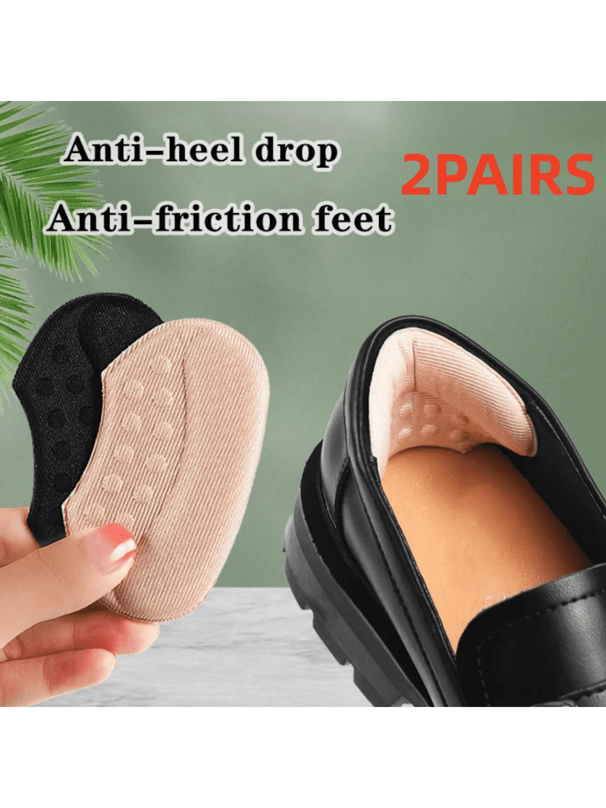 2pairs Women's Heel Pads For Shoes, Anti-Slip Heel Grips Shoe Inserts To Prevent Heel Slipping, Adjust Shoe Size, Protect Your F