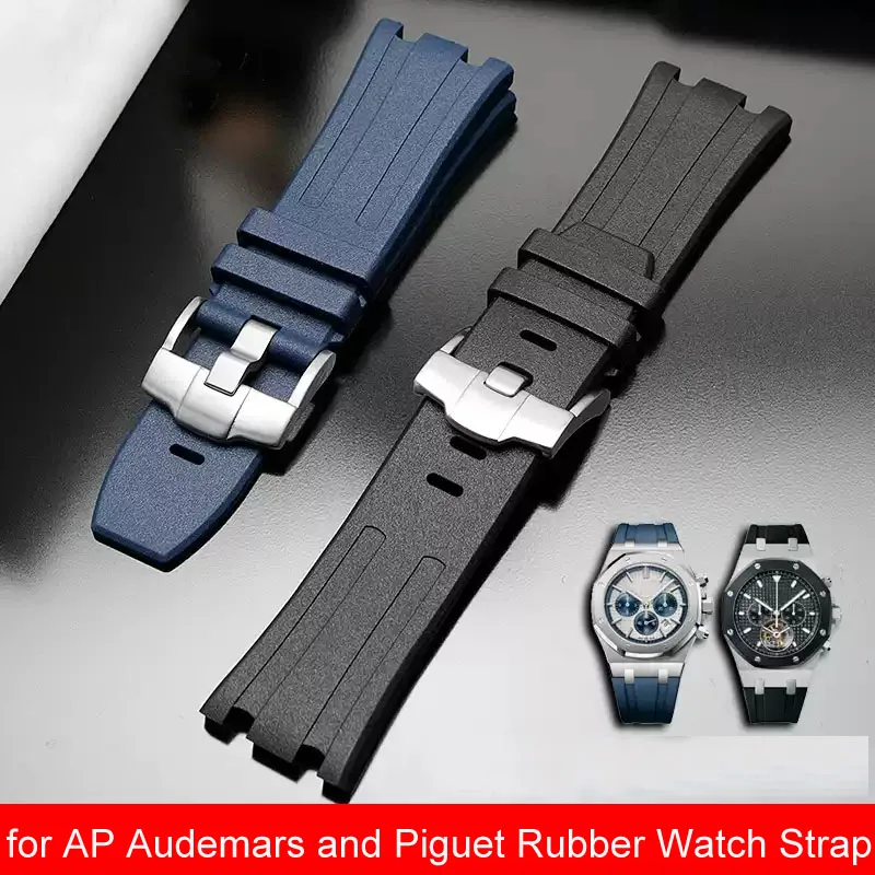 28Watchband for AP Audemars and Piguet Rubber Watch Strap Royal Oak Offshore 26400 Waterproof Sweat-Proof Silicone Watch Strap