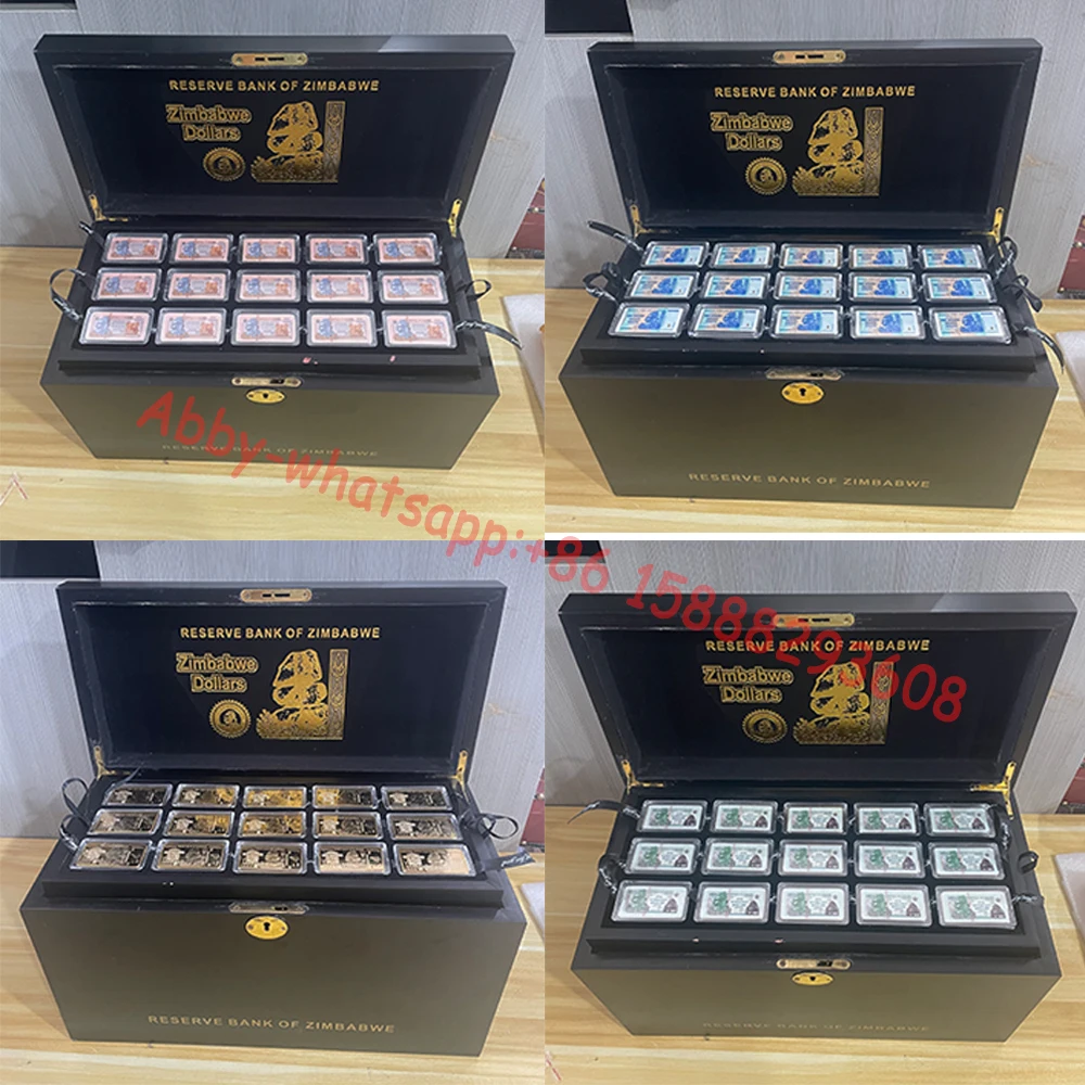 

270pcs/box Zimbabwe Gold Bar Five Octillion/trillion/quintillion/myrillion/yottalillion Dollars Bullion containers metal crafts