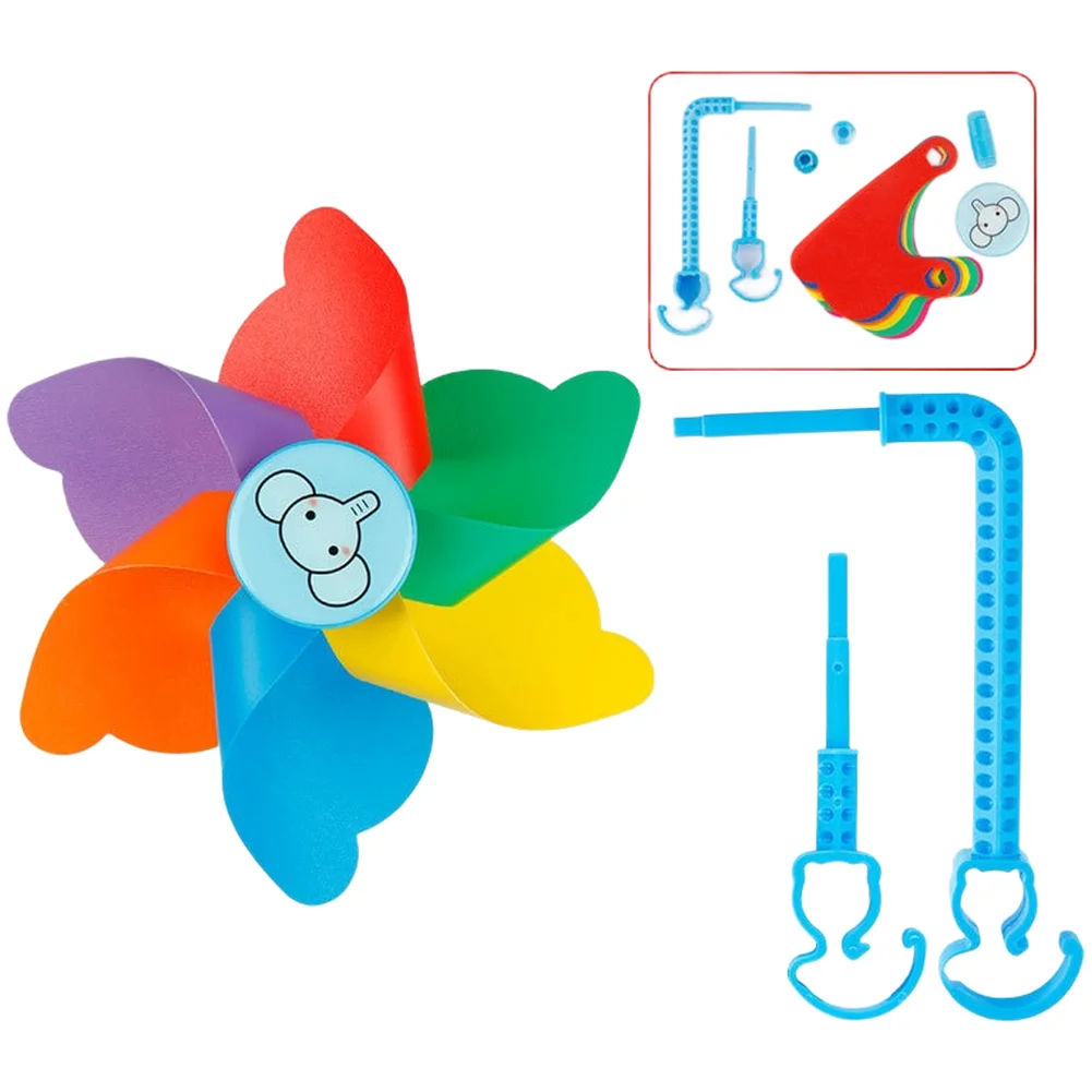 Pinwheel Accessory for Bikes and Scooters with Rotating Blades Tassels Streamers PVC Blades and PC Support Rods