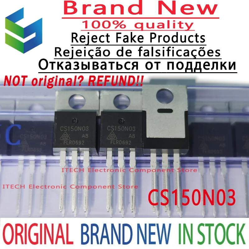 10pcs/lot Original CS150N03 CS150N03A8 TO-220 30V 150A MOSFET 100% New and Genuine