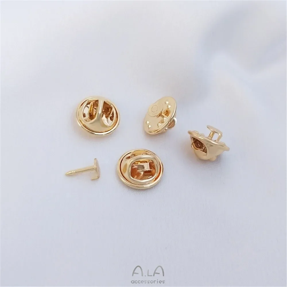 14K oro perla chiodo fibbia collare fibbia cardigan scialle fibbia pin piccola spilla collare pin manuale fai da te baionetta ago materiale