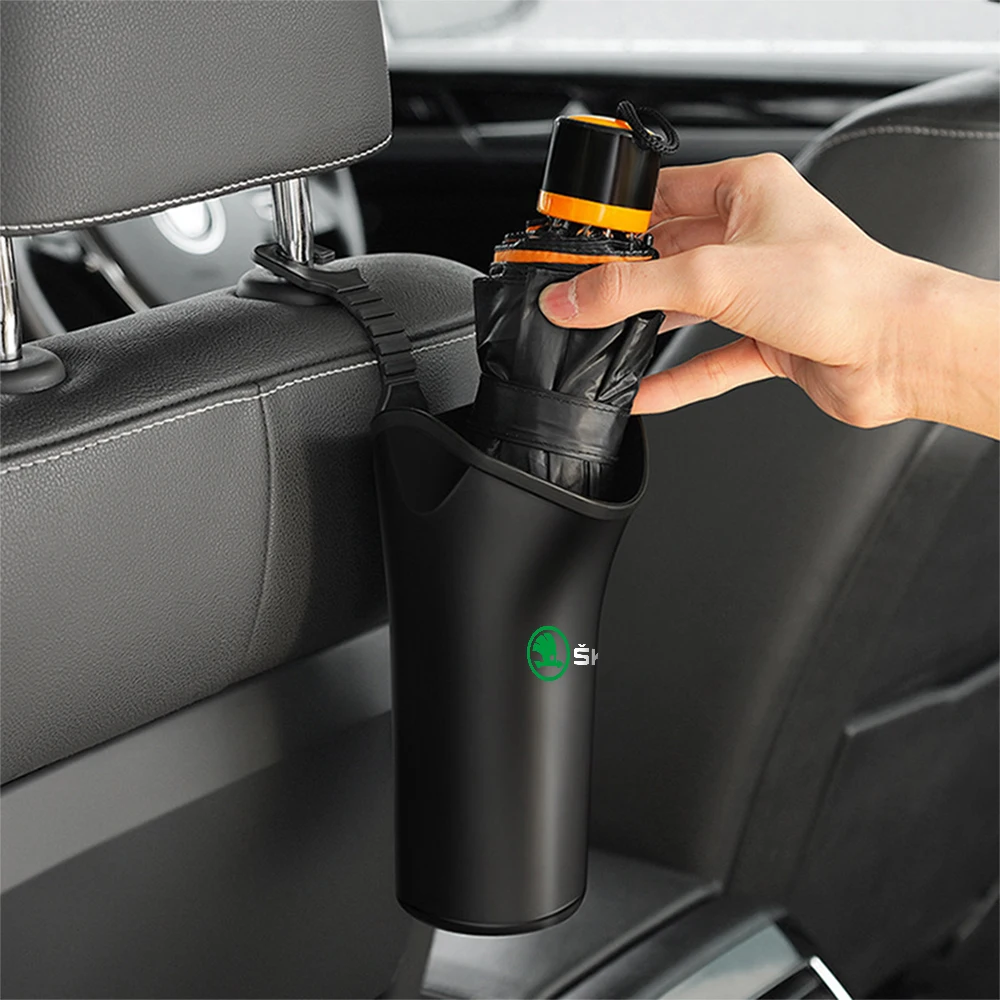 Multifunctional Car Umbrella Storage Bucket Waterproof Umbrella Stand For Skoda S Fabia Octavia Rapid Karoq VII Yeti Kodiaq VRS