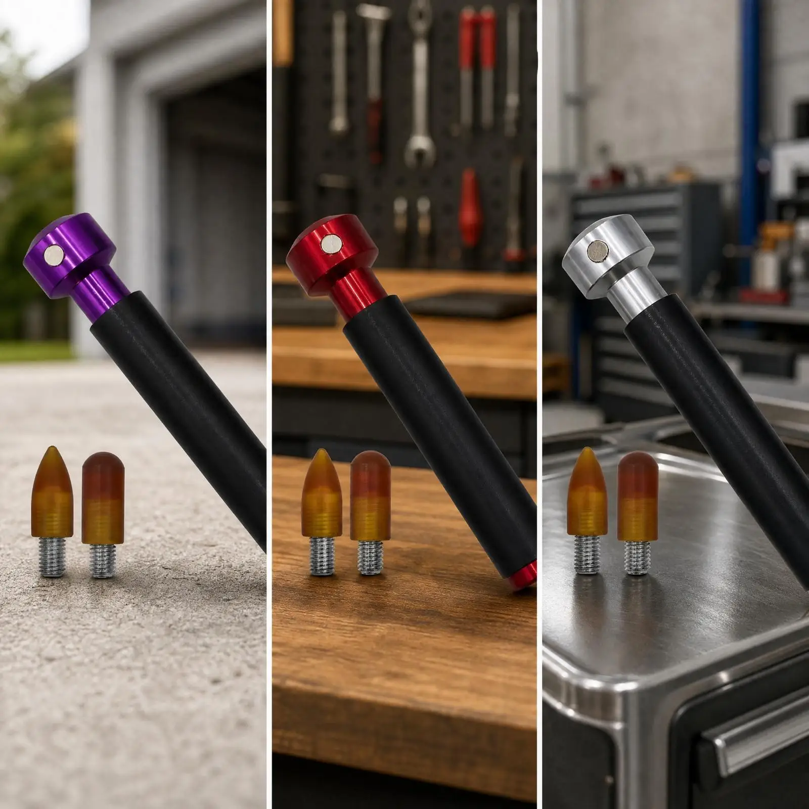 Dent Repair Pen for Car Body Aluminum Alloy Strike Tool with Swap Tips for Hobbyist Garage Work