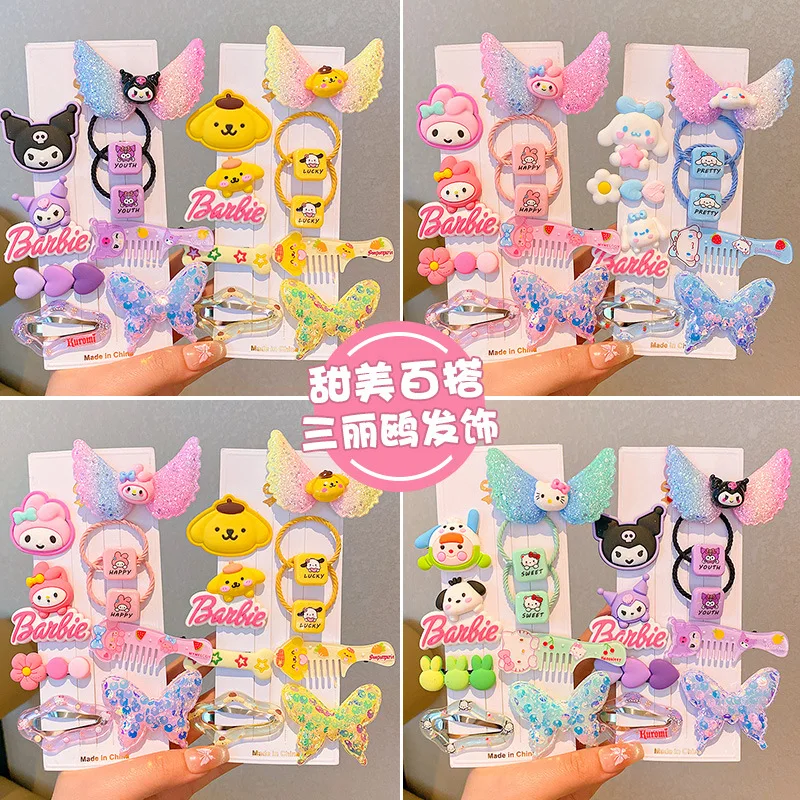 Sanrio ชุดเครื่องประดับผมลายการ์ตูนสำหรับเด็ก, ใหม่กิ๊บหนีบผมคิตตี้กิ๊บติดผมเด็กผู้หญิงของขวัญของเล่น