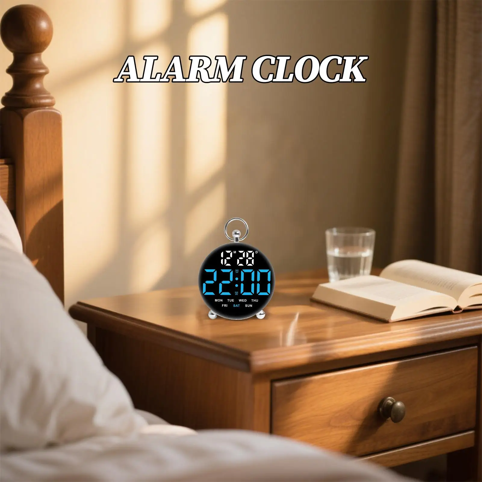 Multifunction Digital Wall Clock Date Week Timing Countdown 2 Alarm Large-screen Desktop LED Alarm Clock Home Decor